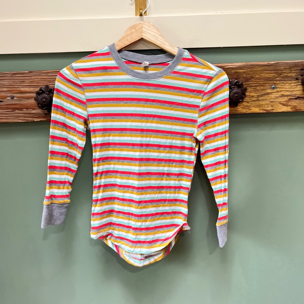Intimately Free People Womens S Ribbed Stripe Long Sleeve Shirt Multi Color